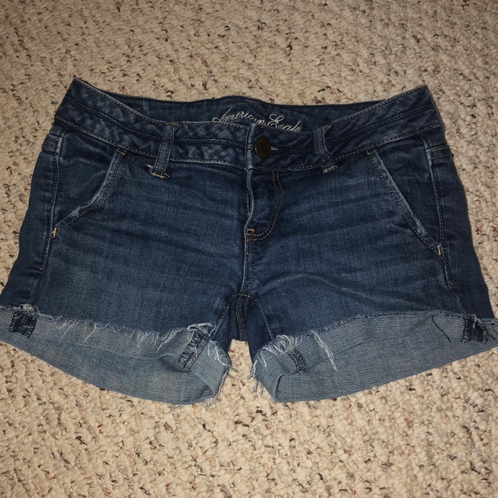 American Eagle dark wash denim shorts